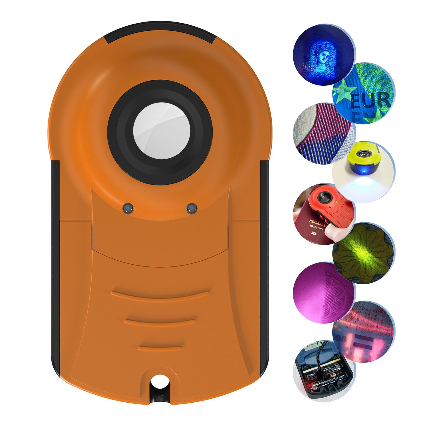Doculus Lumus device 22x expert edition in orange. All features are displayed on the right.