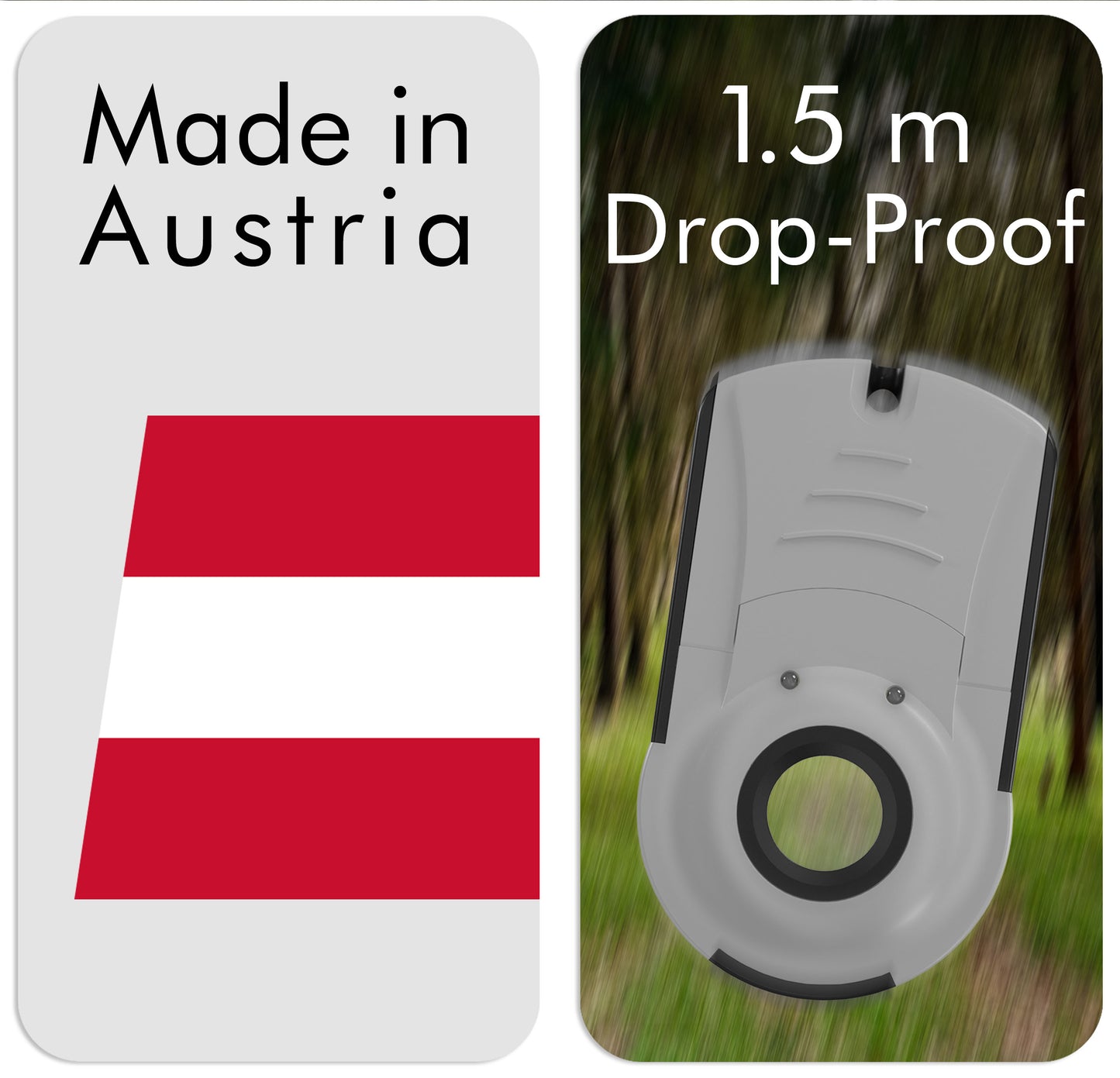 Doculus Lumus devices are made in austria and are 1.5 meters drop proof