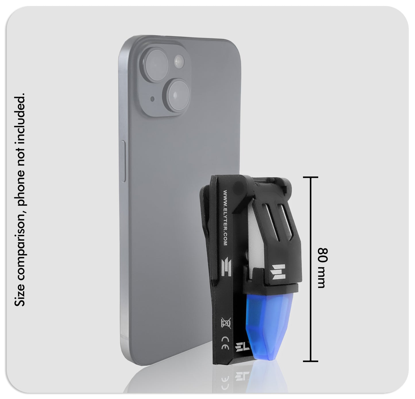 Elyter ML 2 Gen 3., size comparison to a smartphone