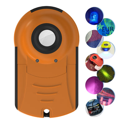 Doculus Lumus device 22x expert edition in orange. All features are displayed on the right.